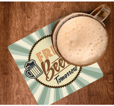 Retro free beer announcement podstavek za kozarce - TenStickers