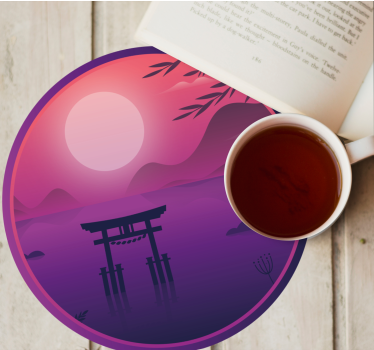 Serene sunset landscape podstavki za kozarce moderne - TenStickers