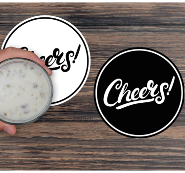 Stylish cheers typography podstavek za kozarce - TenStickers