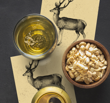 Vintage deer illustration podstavek za kozarce - TenStickers
