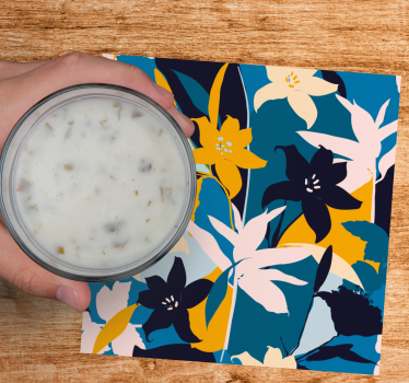 Vivid floral motif sodobni podstavki za kozarce - TenStickers