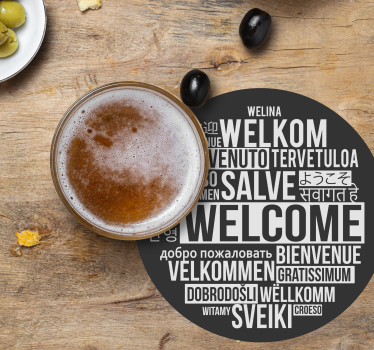 Welcome multilingual greeting podstavek za kozarce - TenStickers