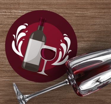 Wine bottle and glass podstavek za kozarce - TenStickers