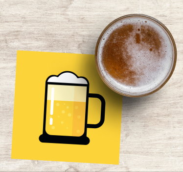 Yellow beer mug illustration podstavek za kozarce - TenStickers