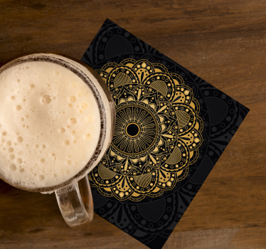 Zlata mandala napitek coaster - TenStickers