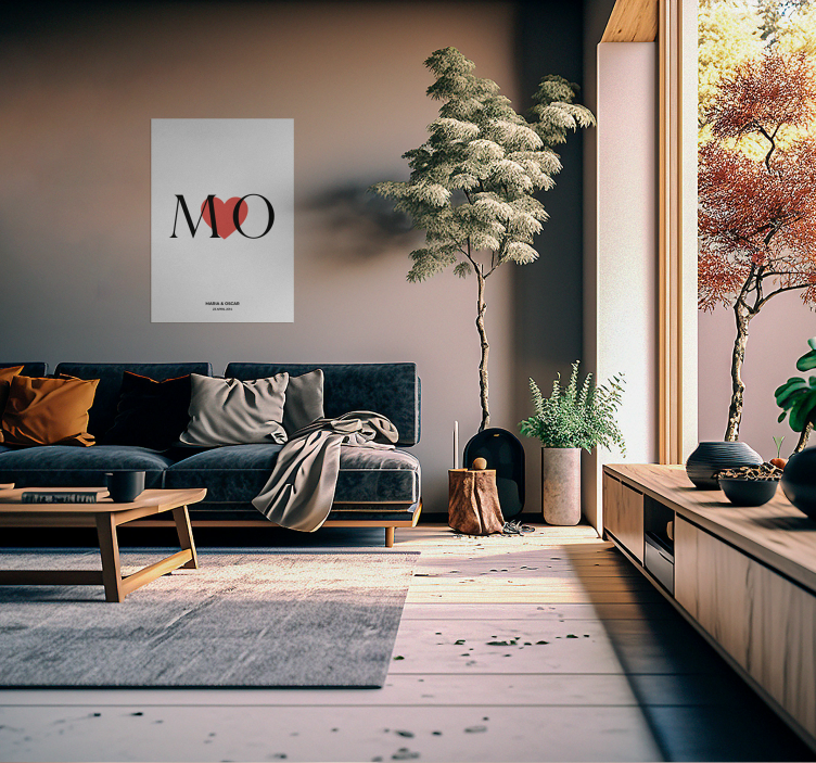 Prilagodljiv plakat z začetnicami po meri - TenStickers