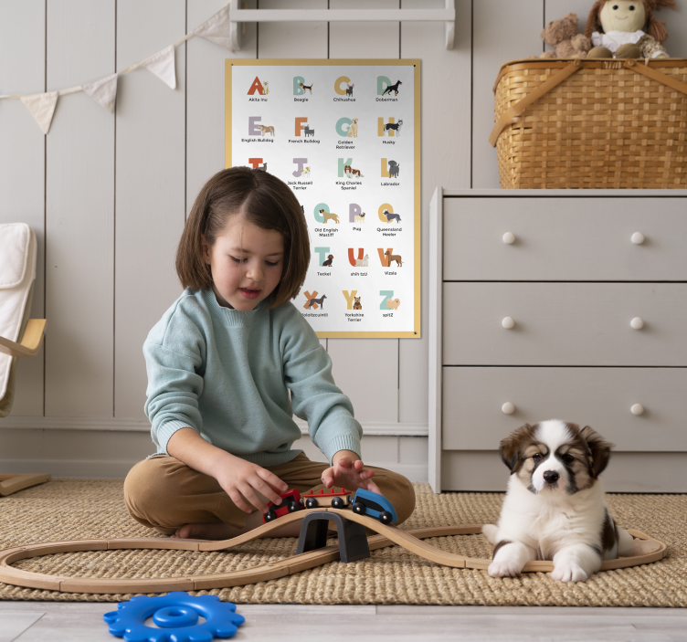 Pasma psov abecedaPasma psov abeceda Plakat pasjih portretov - TenStickers