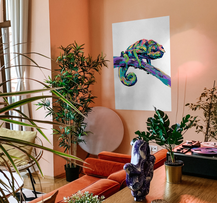 Natis plakata abstraktnega kameleona - TenStickers