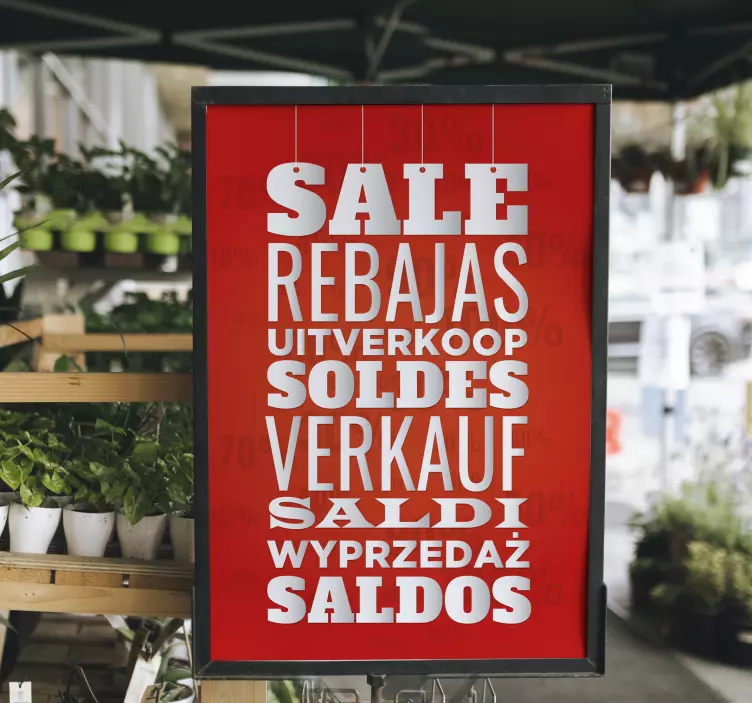 Prodaja promo različnih jezikih Plakat - TenStickers