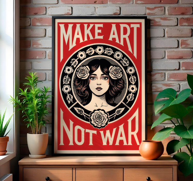 make art not war Plakat z umetniško tematiko - TenStickers