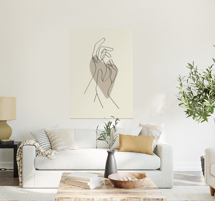 Plakat z abstraktnimi črtnimi rokami - TenStickers