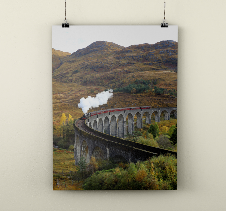 Premikajoči se vlak realistični foto plakat - TenStickers