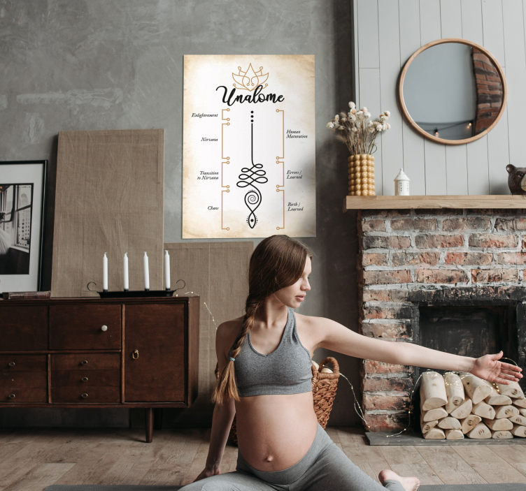 Unalome simbol Buda stenski plakat - TenStickers