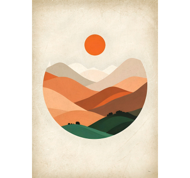 Sonce nad gorami Abstraktni plakat - TenStickers