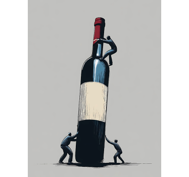 Delati na steklenici vina Abstraktni plakat - TenStickers