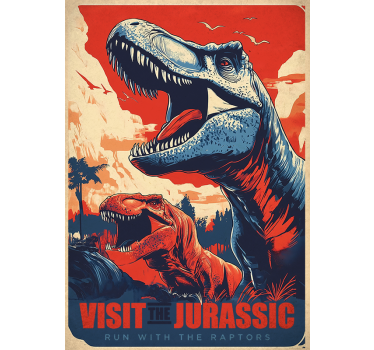 Obiščite juro Plakat dinozavrov - TenStickers