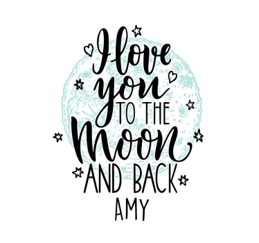 I love you moon plakat za praznovanja in dogodke - TenStickers