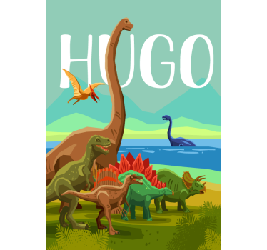 Plakat z imenom dinozavra po meri - TenStickers