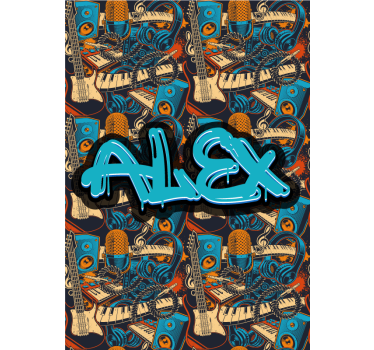 Retro glasbeni grafitni plakat po meri - TenStickers