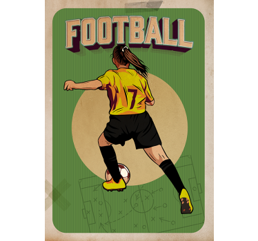 ženski nogometni retro plakat - TenStickers