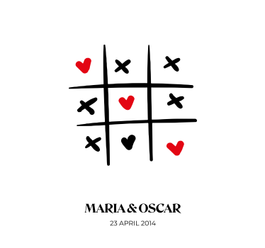 Tic tac toe ljubezen personalizirani plakat - TenStickers