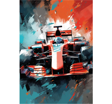Rdeč avto Plakat formule 1 - TenStickers
