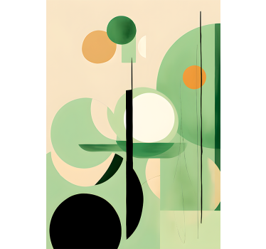 Zelene figure Abstraktni plakat - TenStickers