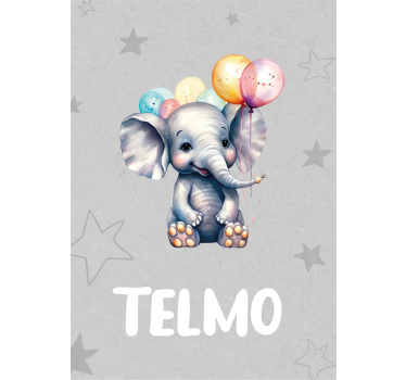 Slonček z baloni Plakat z živalmi - TenStickers