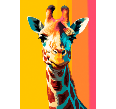 Portret žirafe pop art plakat - TenStickers