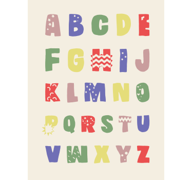 Geometrska abeceda Plakat otroška soba - TenStickers
