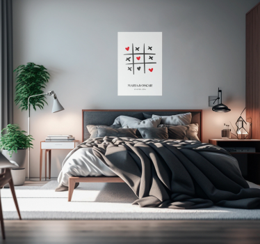 Tic tac toe ljubezen personalizirani plakat - TenStickers