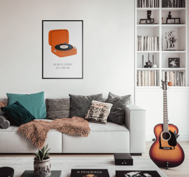 glasbeni plakat gramofona - TenStickers