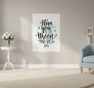 I love you moon plakat za praznovanja in dogodke - TenStickers