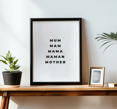 Mama v različnih jezikih Dnevniški plakat - TenStickers