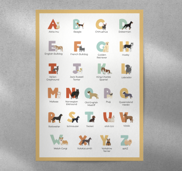 Pasma psov abecedaPasma psov abeceda Plakat pasjih portretov - TenStickers