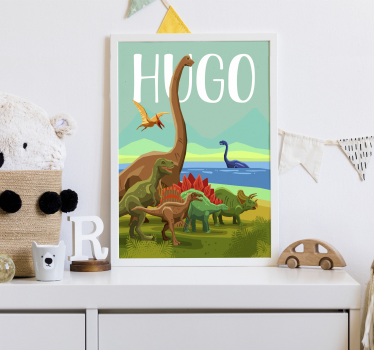 Plakat z imenom dinozavra po meri - TenStickers