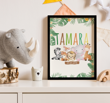 Prilagojene živali iz džungle Plakat otroška soba - TenStickers