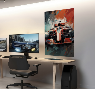 Rdeč avto Plakat formule 1 - TenStickers