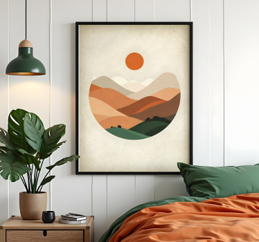 Sonce nad gorami Abstraktni plakat - TenStickers