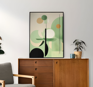 Zelene figure Abstraktni plakat - TenStickers