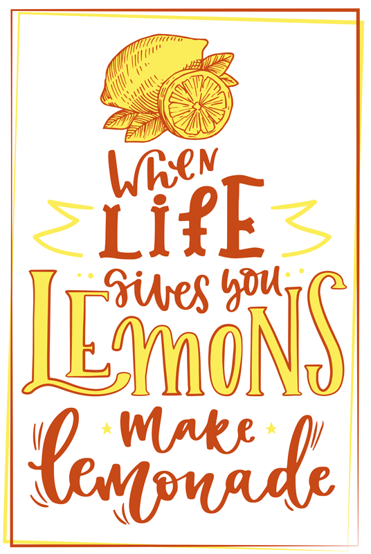 Lemon sketch quote plakat za kuhinjo - TenStickers