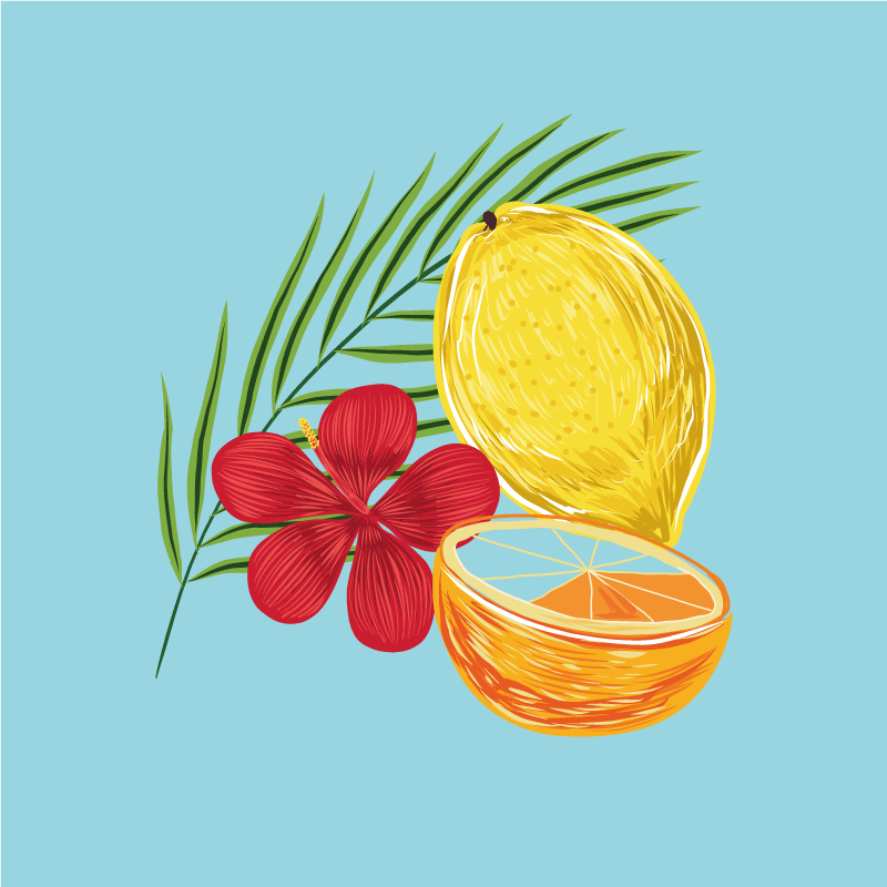 Pastel lemons fruits design plakat za kuhinjo - TenStickers