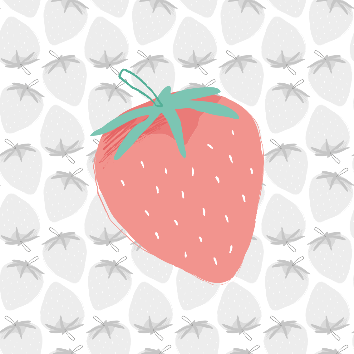 Seamless strawberry pattern pastel plakat za kuhinjo - TenStickers