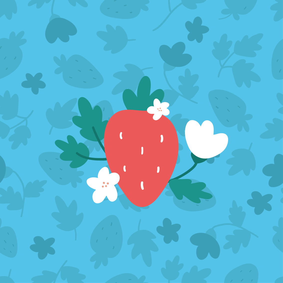 Colorful fruits and flower pattern plakat kuhinja - TenStickers