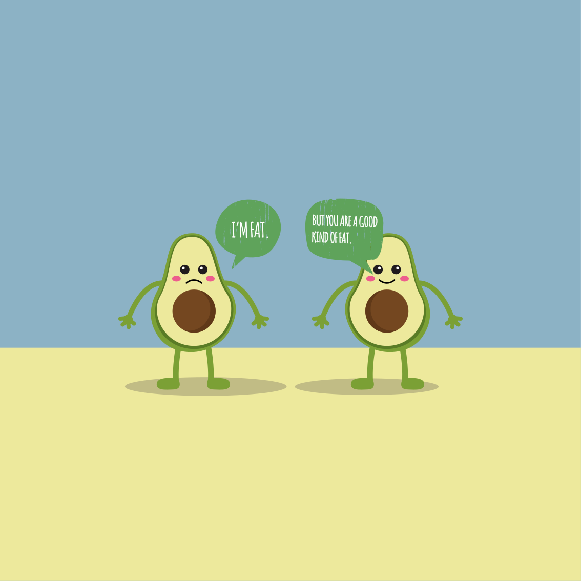 Avocado good fat quote plakat za kuhinjo - TenStickers