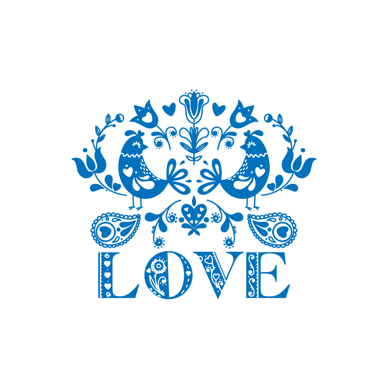 Love sign from polish flowers plakat za kuhinjo - TenStickers