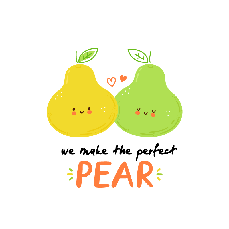 Funny quote with pears plakat za kuhinjo - TenStickers