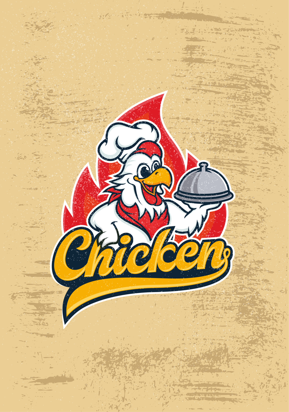 Vintage chicken chef plakat za kuhinjo - TenStickers