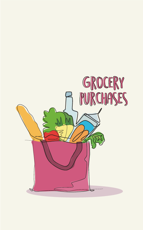 Grocery illustration plakat kuhinja - TenStickers