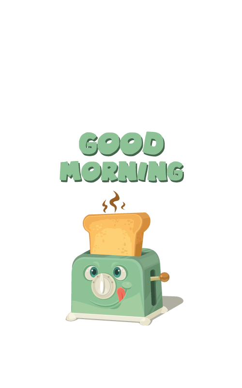 Good morning with toaster plakat za kuhinjo - TenStickers